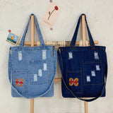 Girls' Laptop Shoulder Bag Solid Number Print Travel Tote Handbag