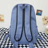 Plaid Nylon High School Backpack Lightweight Bag