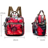 Large Baby Diaper Bag Backpack Waterproof Flowers Printing Handbag