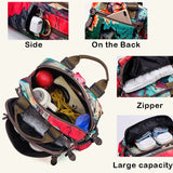 Large Baby Diaper Bag Backpack Waterproof Flowers Printing Handbag