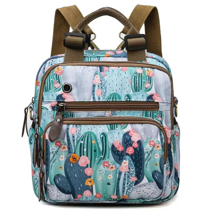Large Baby Diaper Bag Backpack Waterproof Flowers Printing Handbag