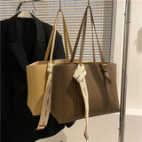 New Brown Leather Shoulder Bag Large Tote Shopper