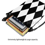 Large White Diamond Argyle Pattern Backpack