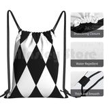 Large White Diamond Argyle Pattern Backpack