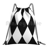 Large White Diamond Argyle Pattern Backpack
