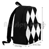 Large White Diamond Argyle Pattern Backpack for Hiking