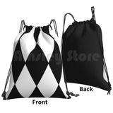 Large White Diamond Argyle Pattern Backpack