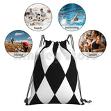 Large White Diamond Argyle Pattern Backpack