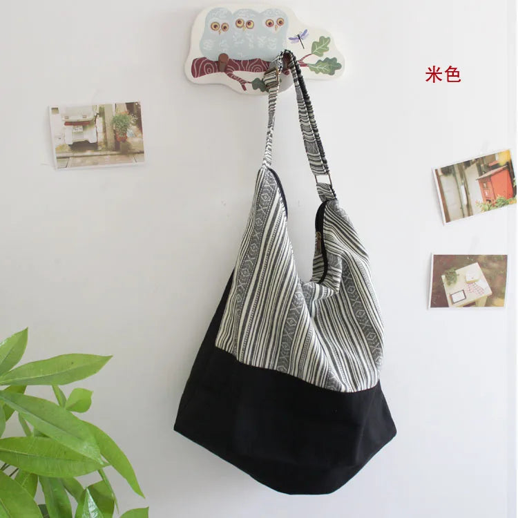 Bohemian Vintage Women Shoulder Bag Cotton Canvas Bag
