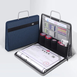 Large Briefcase Document Storage Bag File Folder Passport Seal Organizer