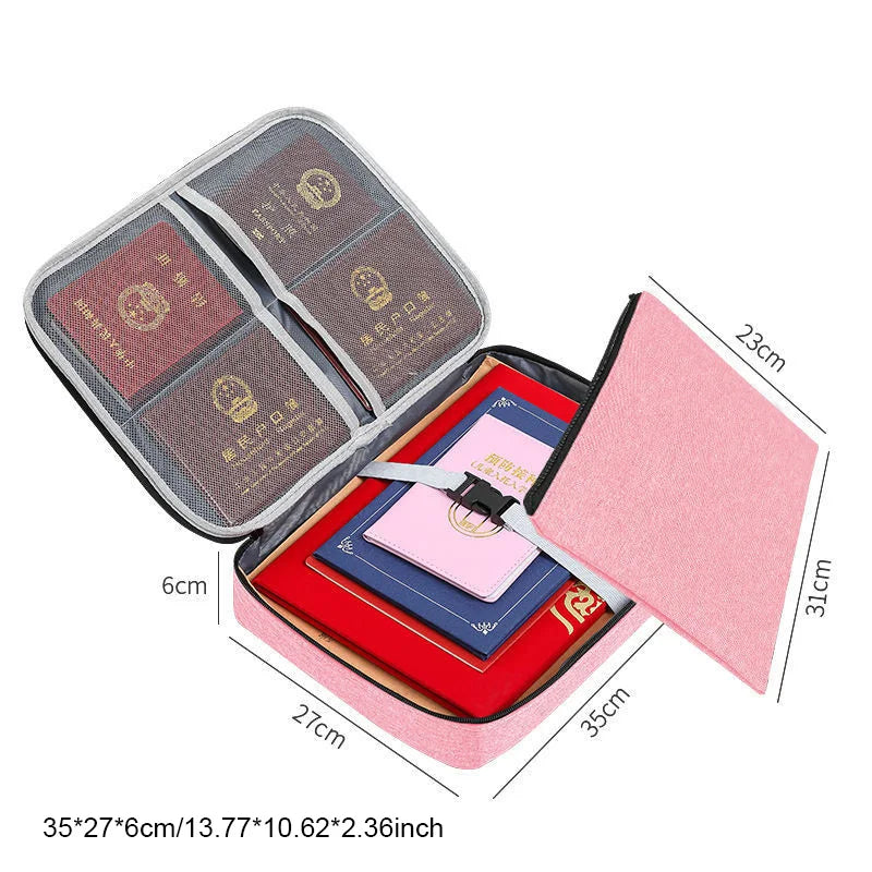 Large Briefcase Document Storage Bag File Folder Passport Seal Organizer