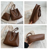 Large Bucket Shoulder Bag Women Purse Chain Messenger Tote PU Leather