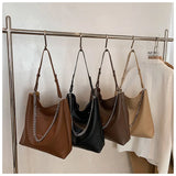 Large Bucket Shoulder Bag Women Purse Chain Messenger Tote PU Leather