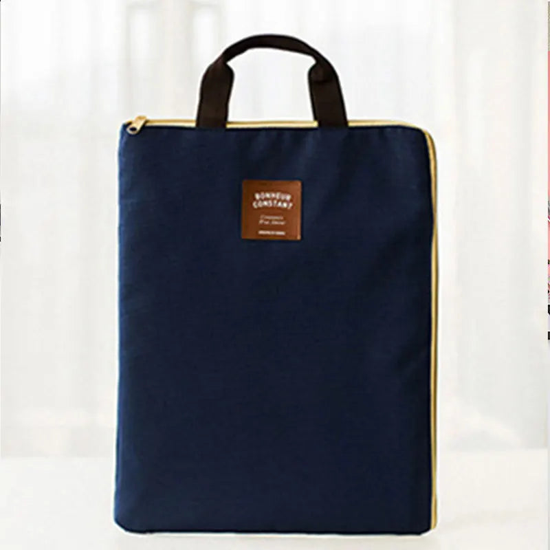 Large Canvas A4 File Folder Document Bag Business Briefcase Paper Storage