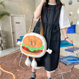 Women's Large Canvas Messenger Bag - Cartoon Print Tote Beach Shoulder Bag