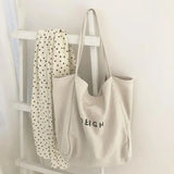 Large Canvas Handbag Women Candy Letter Shopping Tote Lady Shoulder Bag