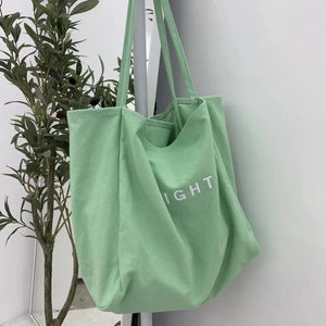 Large Canvas Handbag Women Candy Letter Shopping Tote Lady Shoulder Bag