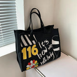 Canvas Tote Shoulder Bag Shopper Bags Letter Printing Handbag