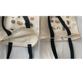 Large Canvas Totes Bag Japanese Cartoon Cat Travel Cotton Cloth Student Bags