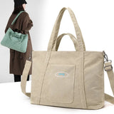 Large Capacity Women Travel Duffel Corduroy Shoulder Bags Storage