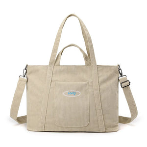 Large Capacity Women Travel Duffel Corduroy Shoulder Bags Storage