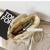 Large Capacity Summer Beach Straw Bucket Bag Messenger Bag Women's Tote