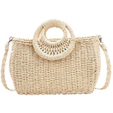 Large Capacity Summer Beach Straw Bucket Bag Messenger Bag Women's Tote