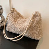 Large Capacity Plush Shoulder Bag for Autumn and Winter