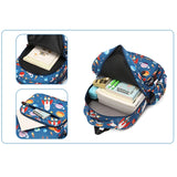 Cartoon Rocket Print Large Capacity Backpack School Bag