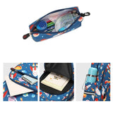 Cartoon Rocket Print Large Capacity Backpack School Bag