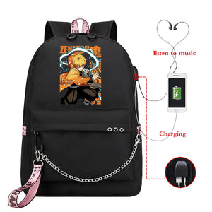 Large Capacity Backpack Demon Slayer Anime School Bag Female Camping Bag Harajuk