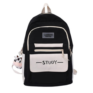Large Capacity Backpack Multi-Pocket Nylon College Bookbag Student Teenagers Gir