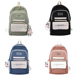 Large Capacity Backpack Multi-Pocket Nylon College Bookbag Student Teenagers Gir