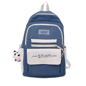 Large Capacity Backpack Multi-Pocket Nylon College Bookbag Student Teenagers Gir