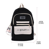 Large Capacity Backpack Multi-Pocket Nylon College Bookbag Student Teenagers Gir