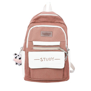 Large Capacity Nylon College Bookbag for Teen Girls