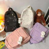 Large Capacity Backpack with Pendant Nylon College Bookbag for Student