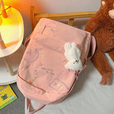 Large Capacity Backpack with Pendant Nylon College Bookbag for Student