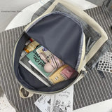 Large Capacity Lattice Women Backpack Canvas Waterproof Bags for Girls