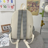 Large Capacity Lattice Women Backpack Canvas Waterproof Bags for Girls