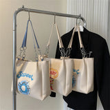 Large Capacity PU Leather Shoulder Bag for College Students