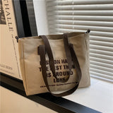 Women's Large Canvas Shoulder Bag - Spacious Tote Purse