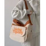 Large Capacity Women's Messenger Bag with Contrast Design