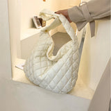 Quilted Shoulder Bag Large Capacity Crossbody Handbag Female Shopper Winter Warm