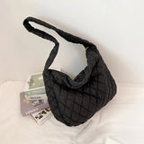 Quilted Shoulder Bag Large Capacity Crossbody Handbag Female Shopper Winter Warm