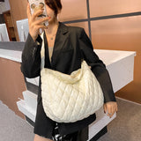 Quilted Shoulder Bag Large Capacity Crossbody Handbag Female Shopper Winter Warm