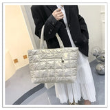 Quilted Tote Bag Lightweight Nylon Women Shoulder Bag Satchel Sac Femme