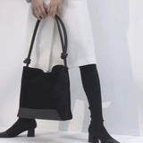 Large Capacity Shoulder Bags Retro Corduroy Totes Daily Shopping Handbags