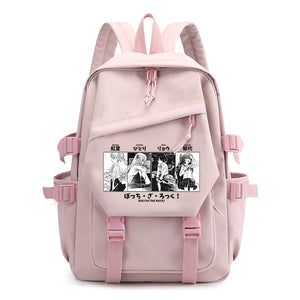 Bocchi The Rock Anime Travel Bags Women Pink Shopping Bag Multifunction Backpack