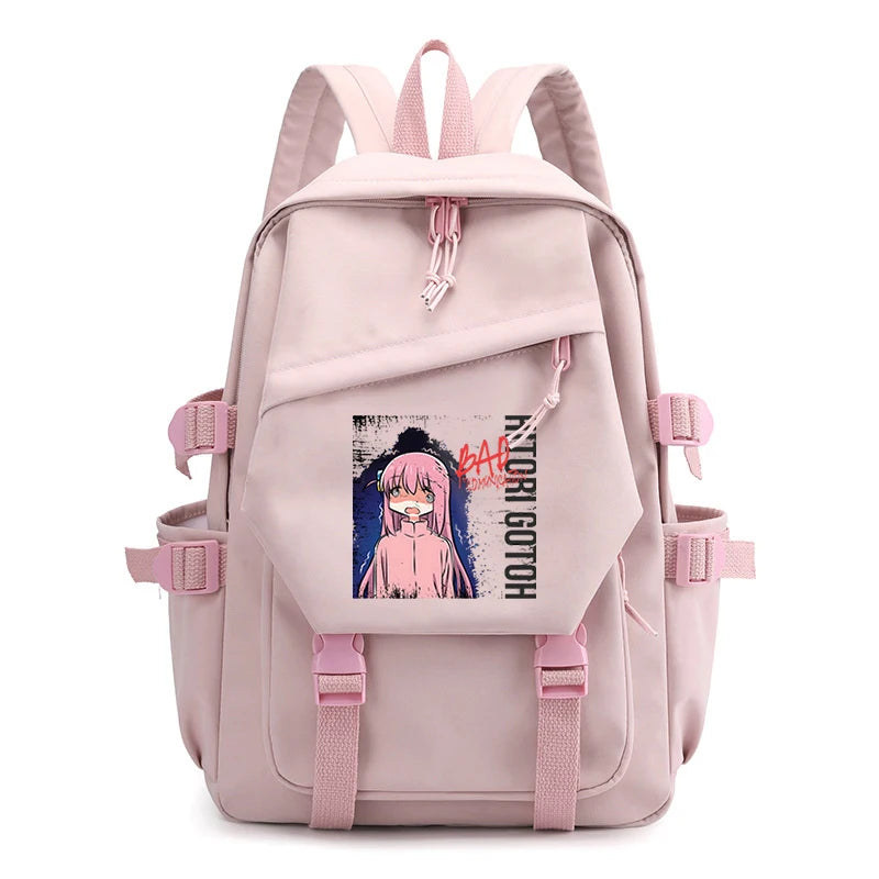 Bocchi The Rock Anime Travel Bags Women Pink Shopping Bag Multifunction Backpack